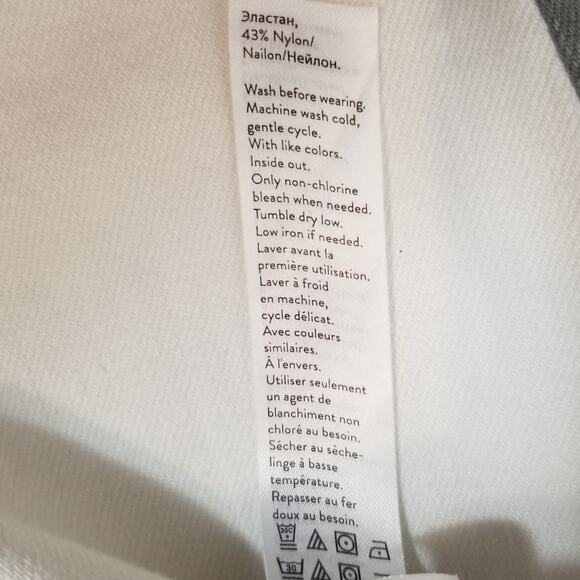 SPANX Jean-ish Ankle Skinny Pants White Charcoal Side Stripe Size Small - Picture 9 of 9